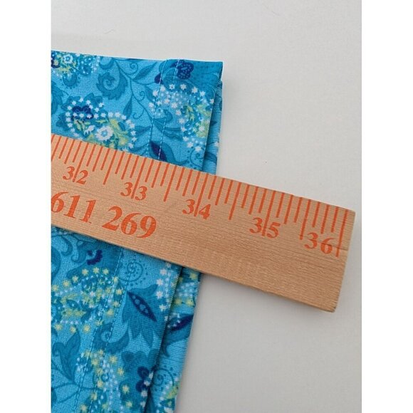 Coldwater Creek Paisley Slinky Pants Womens Size Large Blue Stretch Pull On - Picture 10 of 10